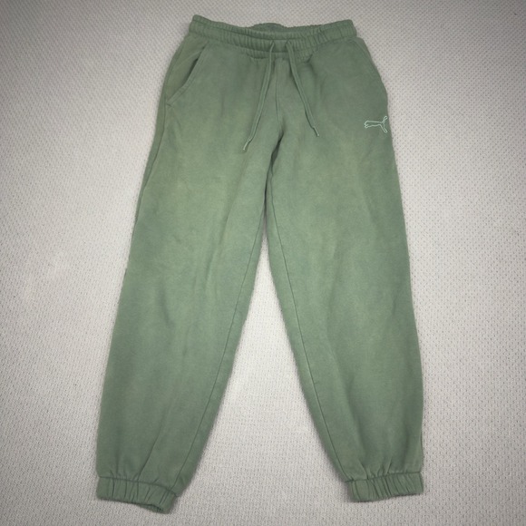 Puma Pants - Puma Joggers Womens Small Teal Fleece Sweatpants Drawstring Cozy Relaxed Casual